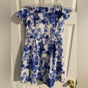 light blue floral dress